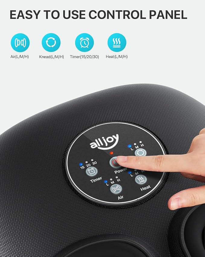 control panel of electric foot massager with adjustable settings