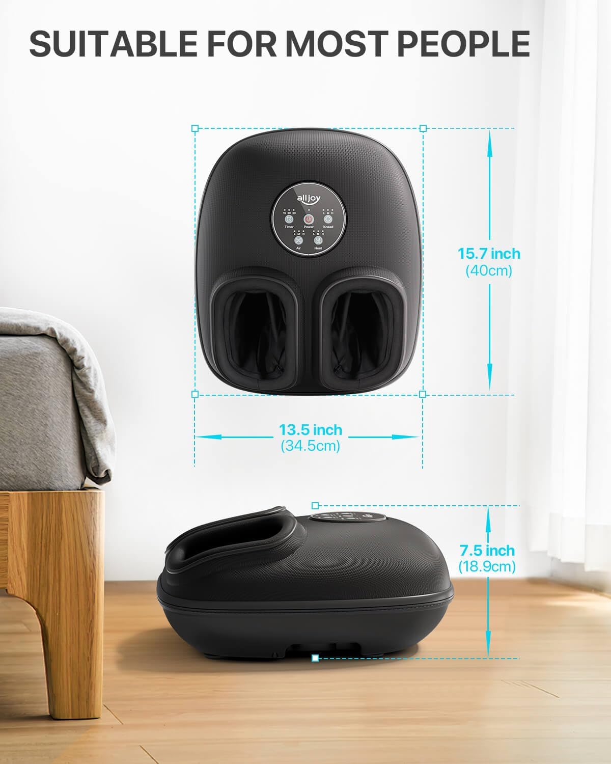 compact foot massage machine fits under sofa or desk