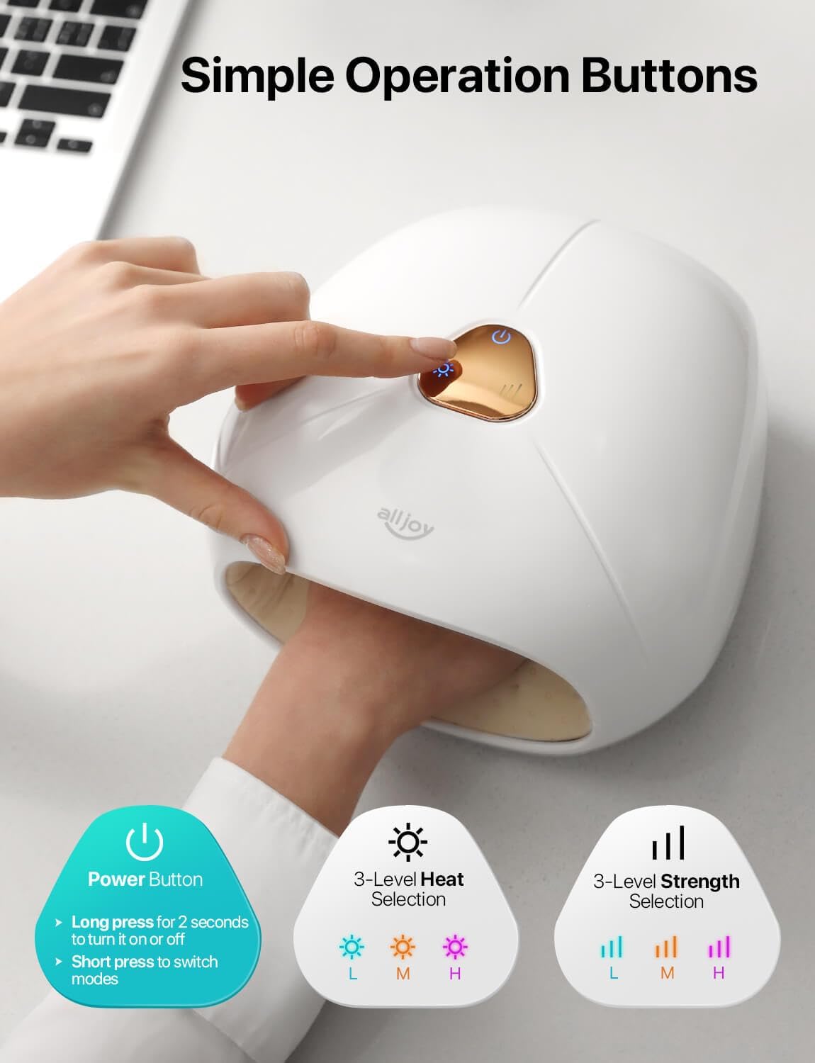Hand Massager with Heat, Rechargeable Finger Massager