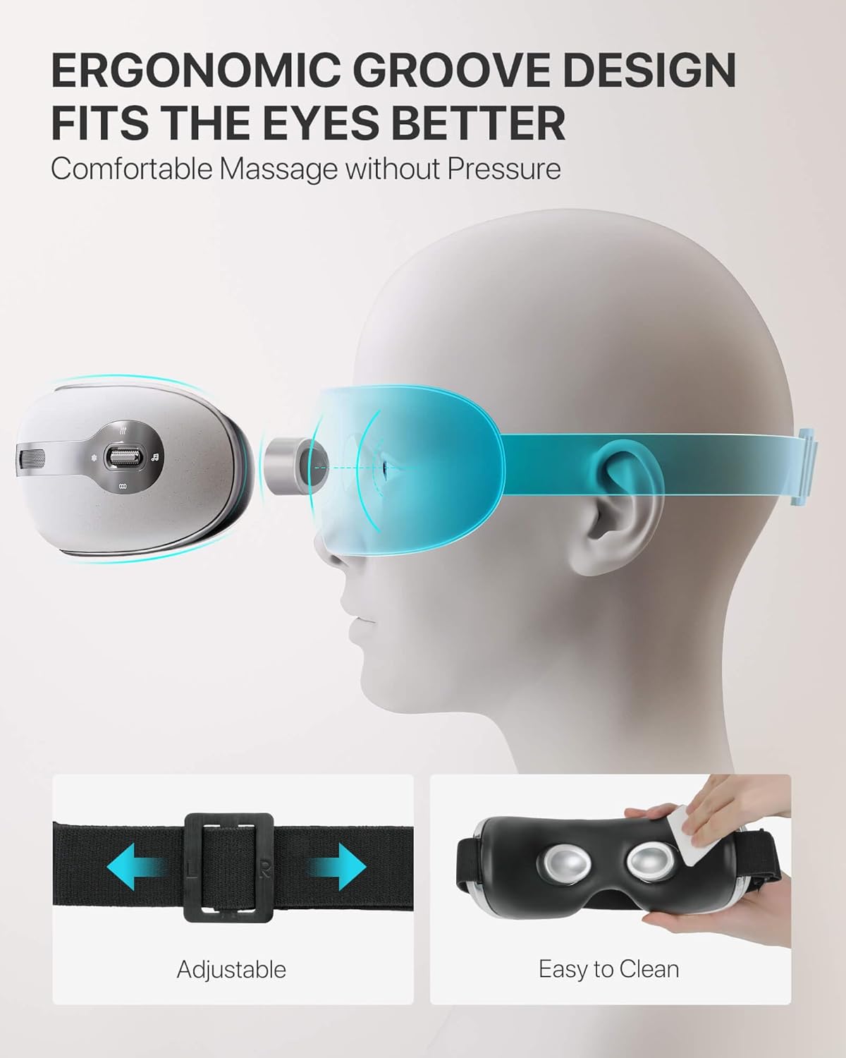 Eye Massager with Heat and Cooling for Migraine Relief