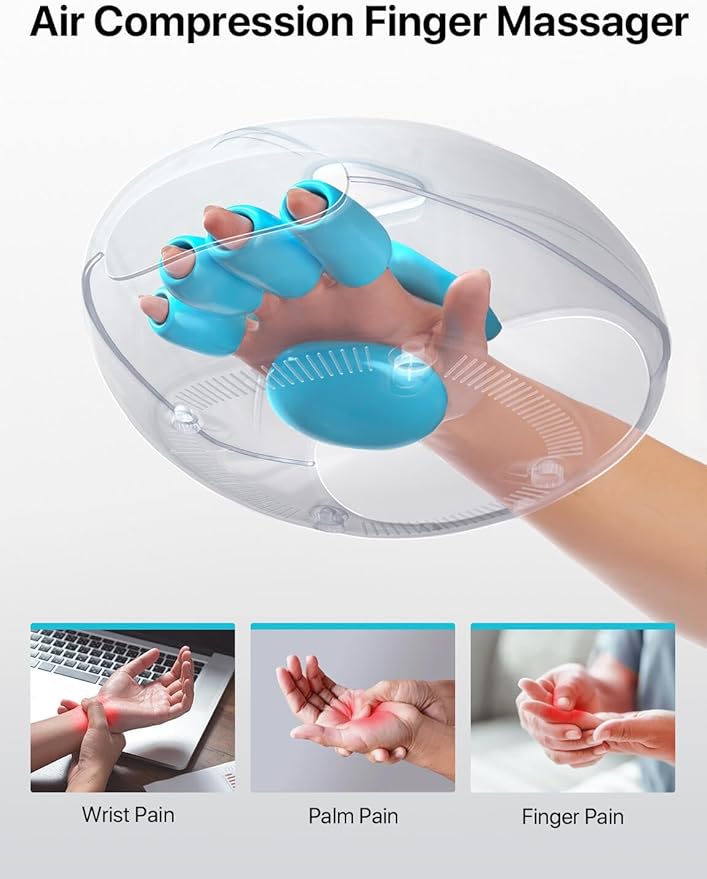 Hand Massager with Heat, Rechargeable Finger Massager