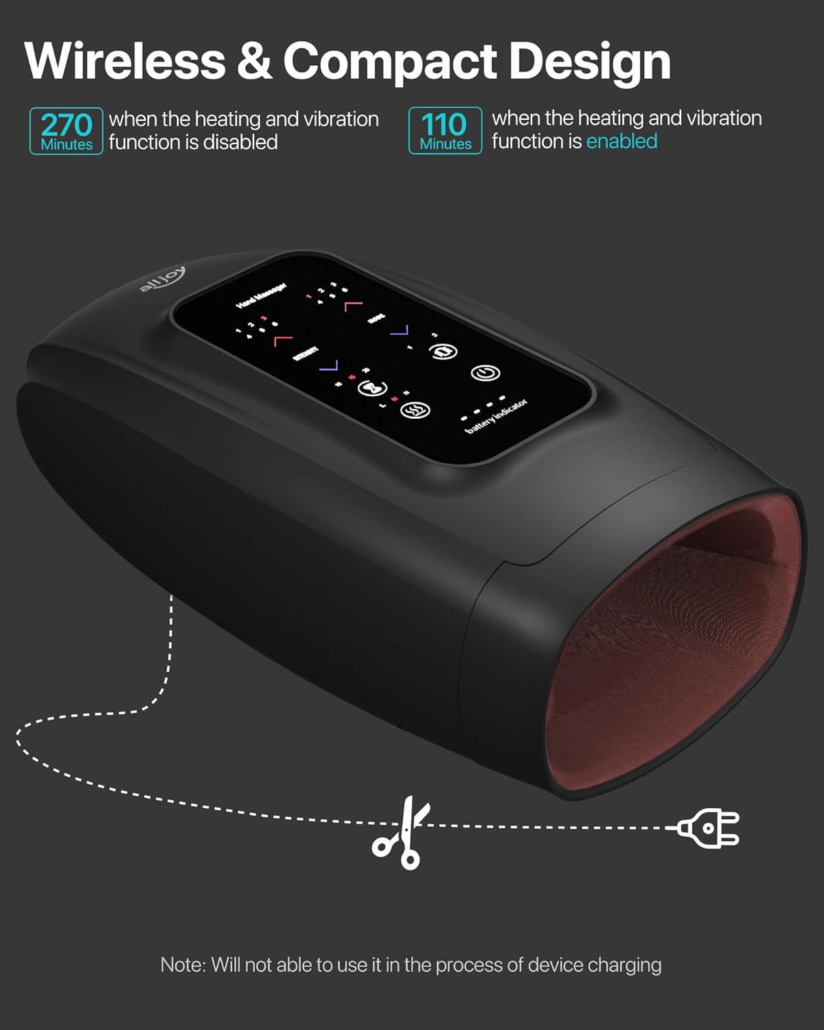 ALLJOY Touchscreen Cordless Hand Massager