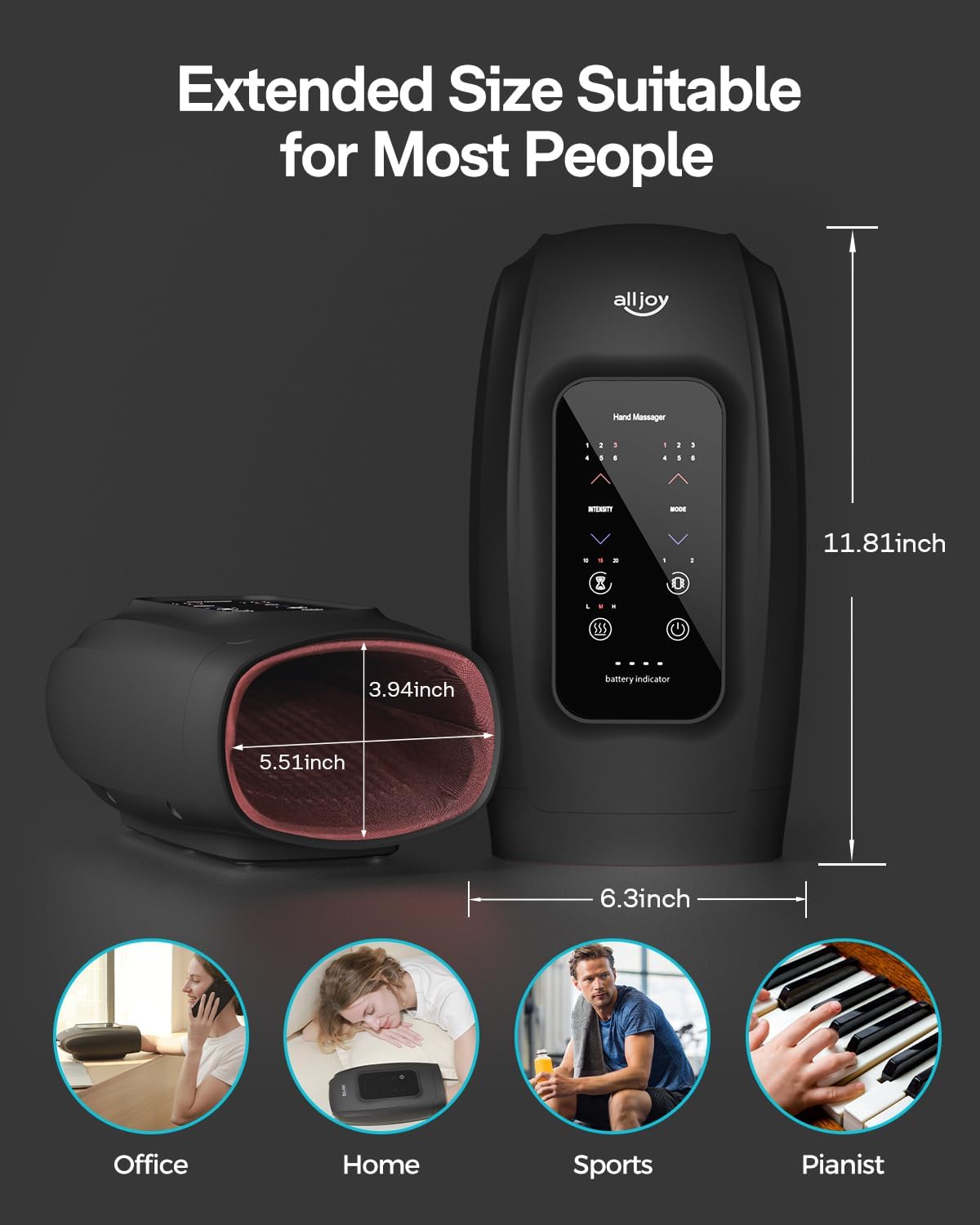 ALLJOY Touchscreen Cordless Hand Massager