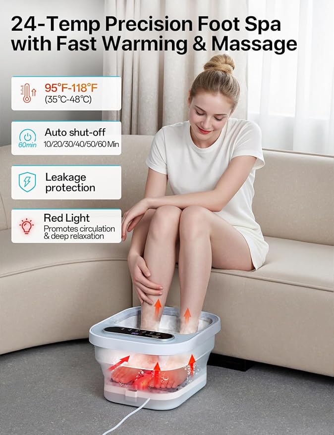 Collapsible Foot Massager Spa Soaking Tub with Bubbles