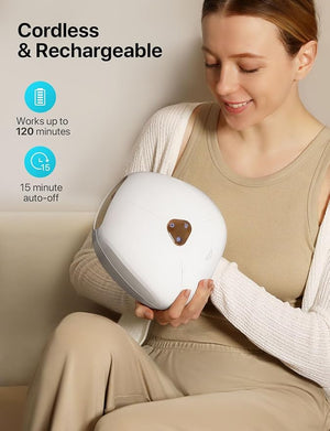 ALLJOY Hand Massager with Heat, Rechargeable Finger Massager with 3 Levels Compression & Heating for Carpal Tunnel, Ideal Father's Day Gifts, White