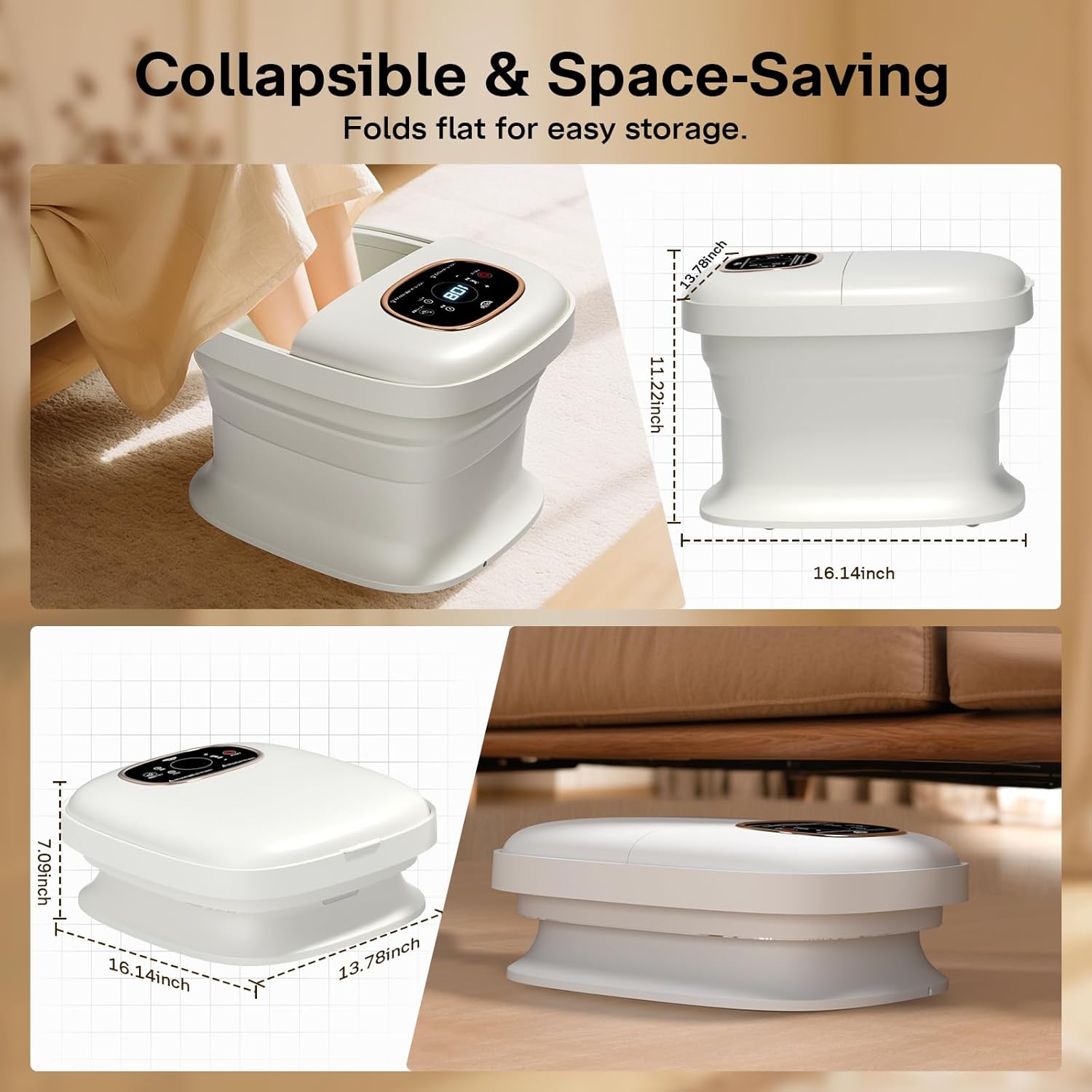 ALLJOY Collapsible Foot Spa Electric Rotary Massage