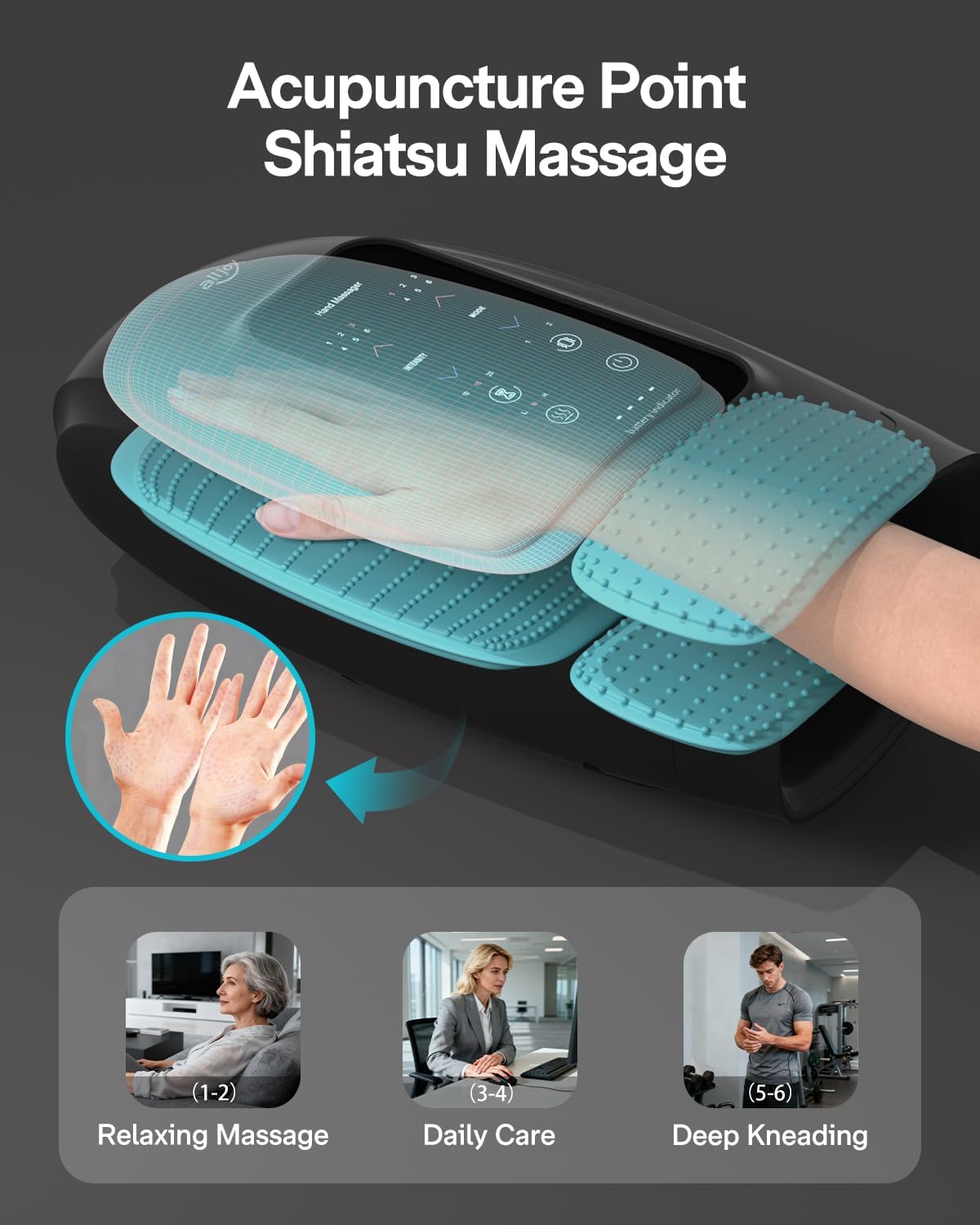 ALLJOY Touchscreen Cordless Hand Massager