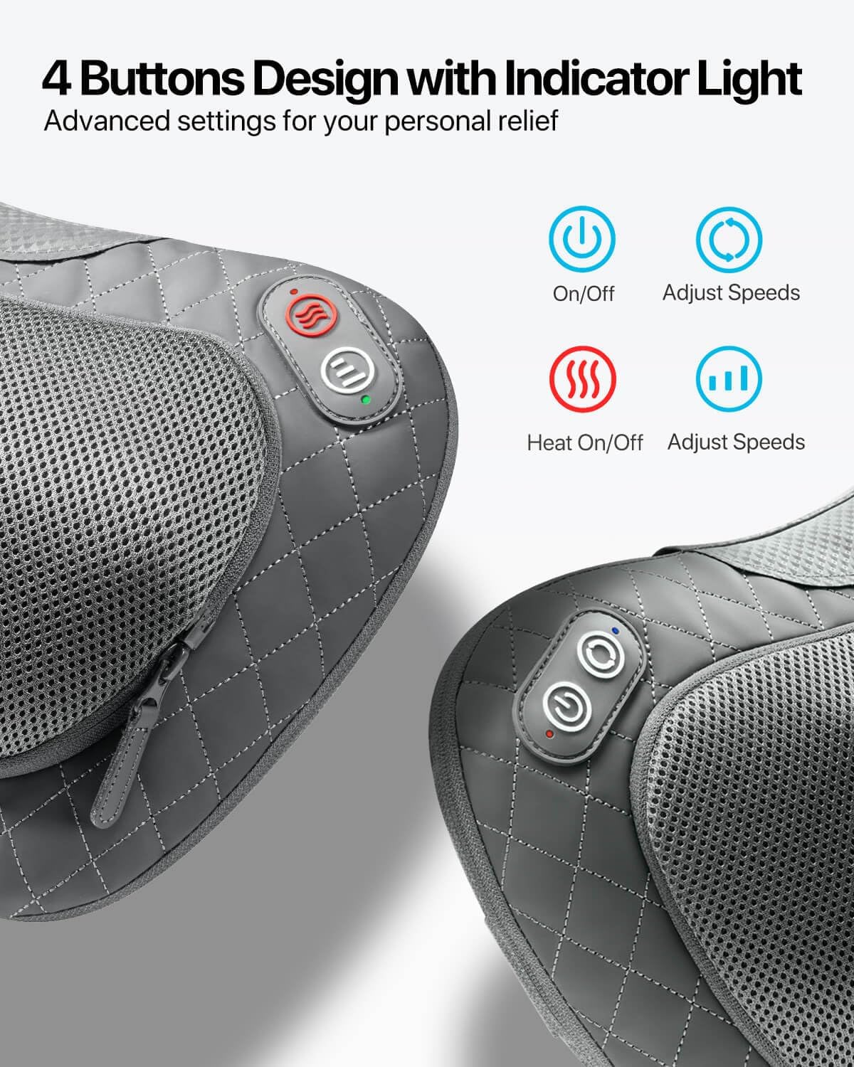 ALLJOY Shiatsu Neck and Back Massager with Soothing Heat