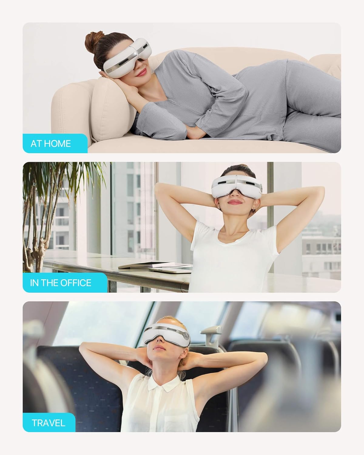 Eye Massager with Heat and Cooling for Migraine Relief