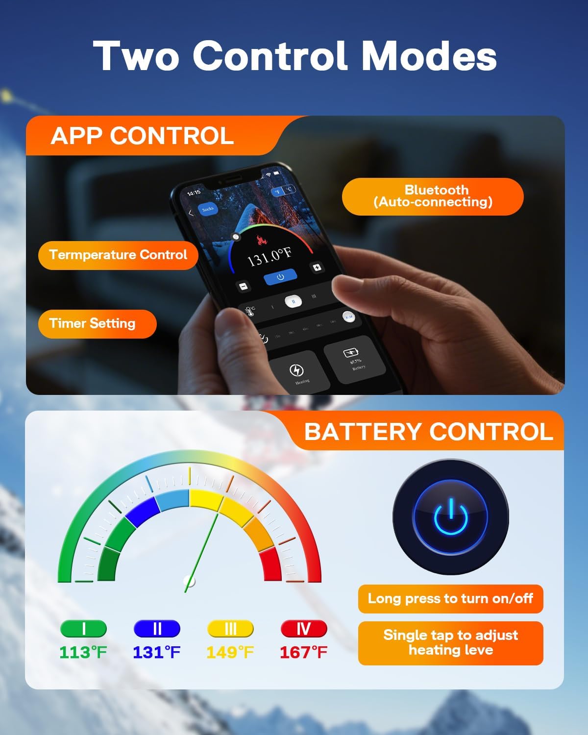 Alljoy Heated Socks for Men Women with APP Control