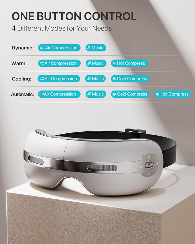 Eye Massager with Heat and Cooling for Migraine Relief