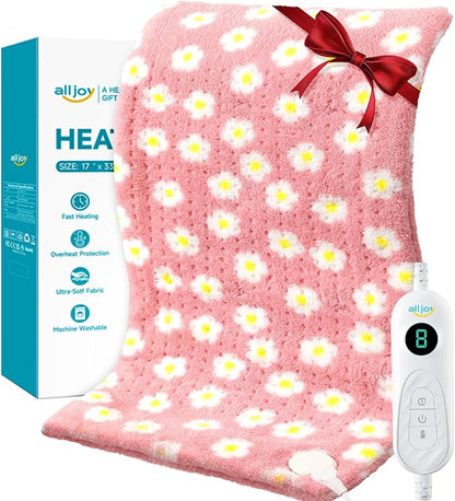ALLJOY King Size Heating Pad for Back Pain Relief, 33”x 17” Extra Large Heating Pad for Period Cramps, FSA HSA Eligible, Portable Heat Pad for Neck and Shoulders, Birthday Gifts for Women Men Mom Dad