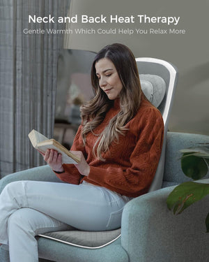 ALLJOY Back Chair Massager Pad, Shiatsu Kneading Office Chair Back Massager