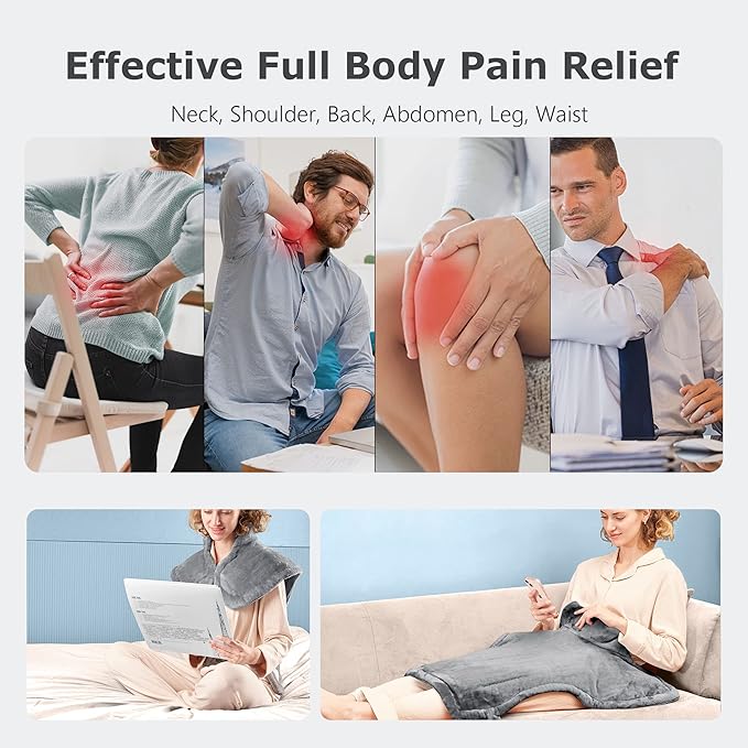 Heating Pad for Back Pain Relief, 24"x33" Weighted