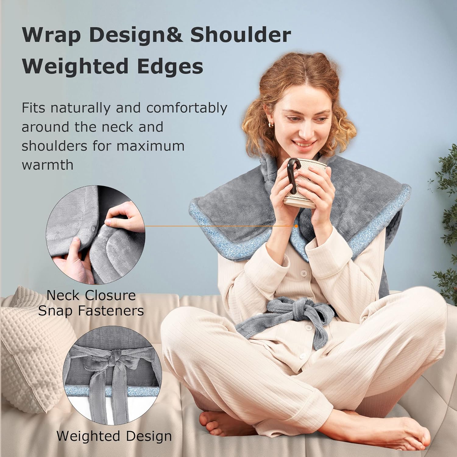 Heating Pad for Back Pain Relief, 24"x33" Weighted