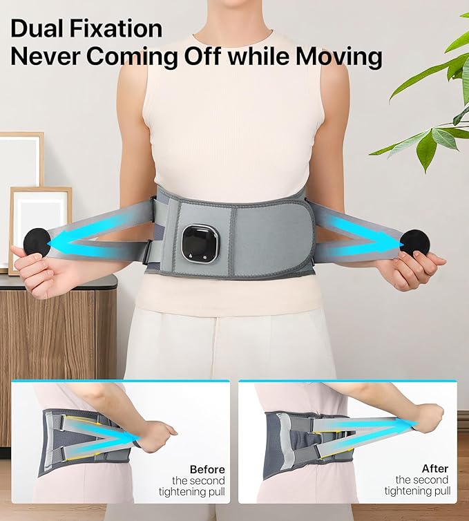 infrared heat zones inside lumbar support belt
