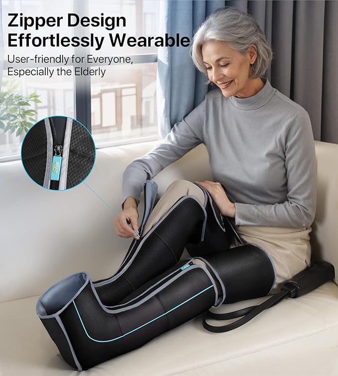 heated leg massager for relaxing tired calves and thighs	