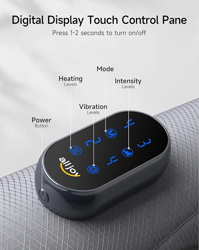 control panel showing adjustable air pressure settings on calf massager
