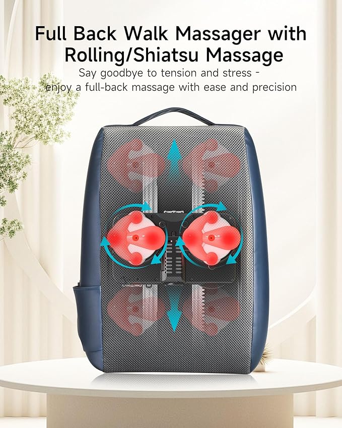 shiatsu massage nodes in motion inside back massage pillow
