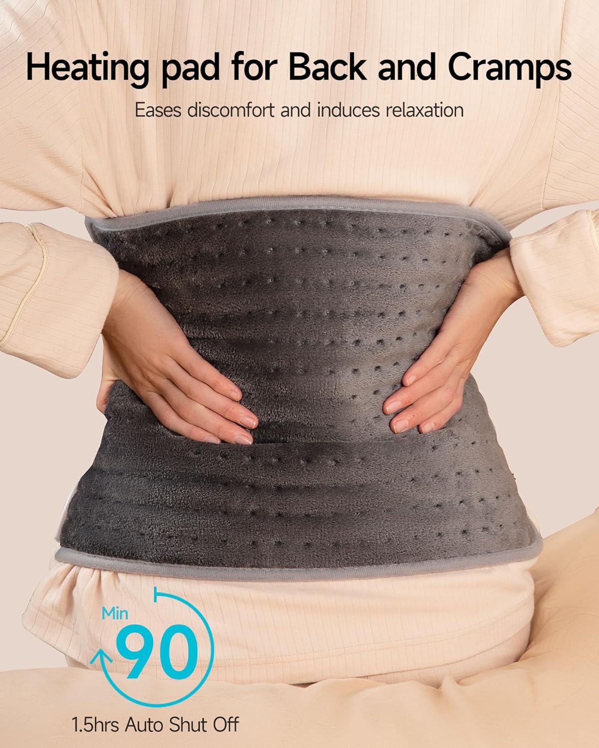 ALLJOY Electric Heating Pad for Back Pain Relief