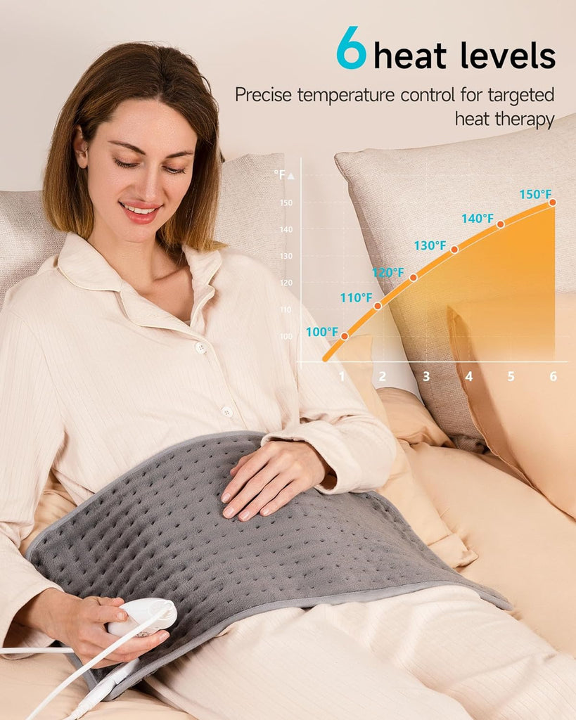 ALLJOY Electric Heating Pad for Back Pain Relief
