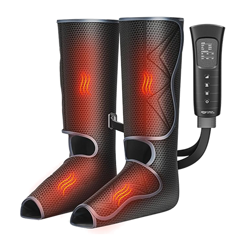 ALLJOY Leg Massager for Circulation and Pain Relief FSA, Leg Massager with Heat and Compression, 6 Modes 3 Intensities 2 Heat Levels