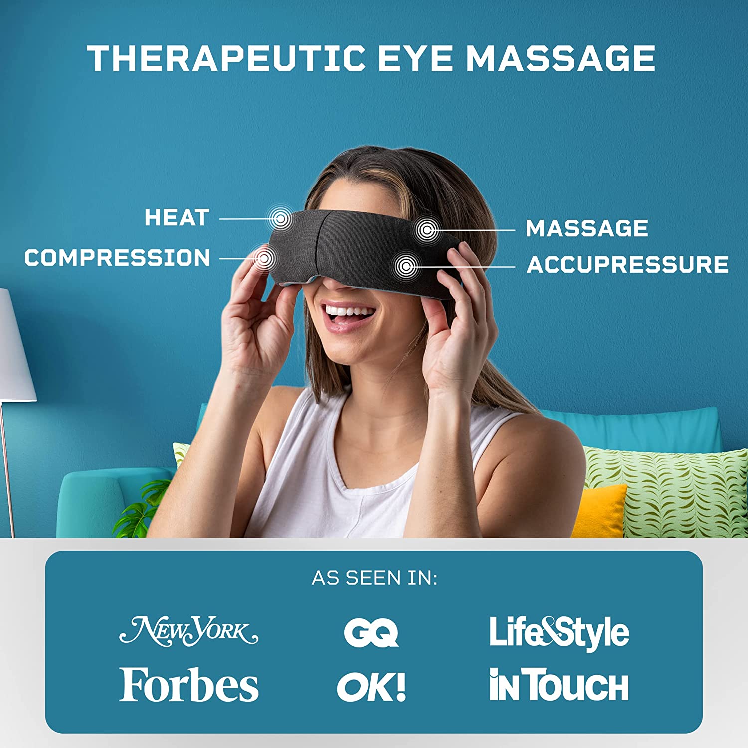 Compression and Bluetooth Music Heated Eye Massager,Gifts for Men Women Mom Dad